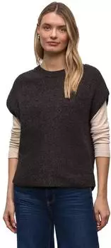 Street One Frauen &Auml;rmelloser Chenille Pullover in Braun Gr: (A30349917103)