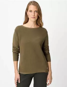 BRAX Damen Strickpullover Style LESLEY faded khaki Grün Khaki grün khaki Gr. (906002_90111500_37)