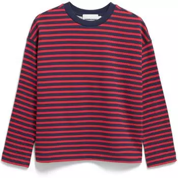 armedangels FRANKAA MAARLEN STRIPE tinted navy-candy apple