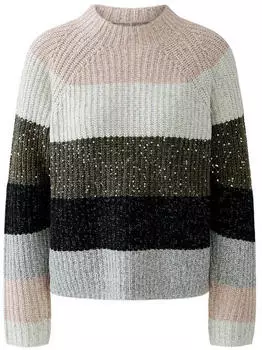 Ouí Pullover mit Pailletten hellgrau/grün/rosa/khaki rose