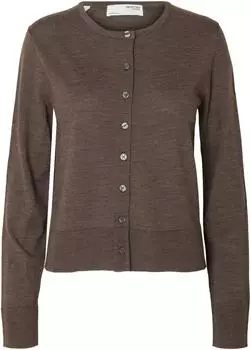 Selected Slfthea Ls Strick Merino Strickjacke Noos fig/melange
