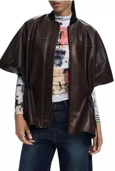 Desigual Flower Pocket Poncho braun