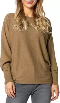 Sublevel Strickpullover mit Fledermausärmeln Oversize hellbraun