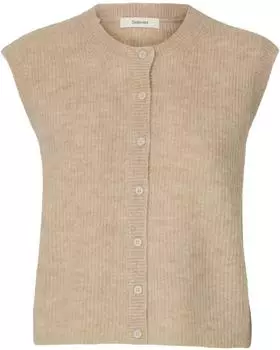 Selected SLFLulu Strickweste (16098808) sand