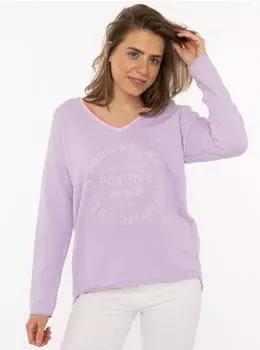Zwillingsherz Positive Mind Sweatshirt mit Kontrastnaht (58291111) lila