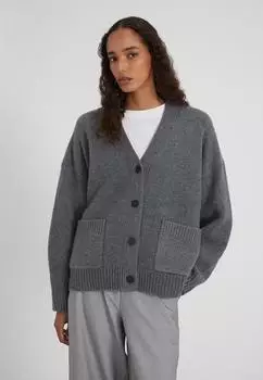 Style & Republic Kaschmirstrickjacke mit V-Ausschnitt dunkelgrau melange