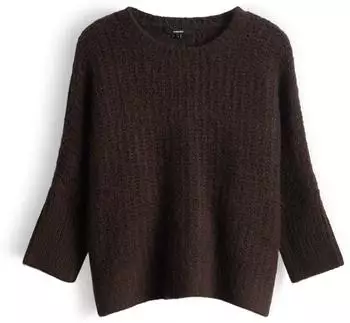 someday. Tumelda Boxy Chunky Knit Pullover aus Woll-Alpaka Mix schoko/dunkelbraun