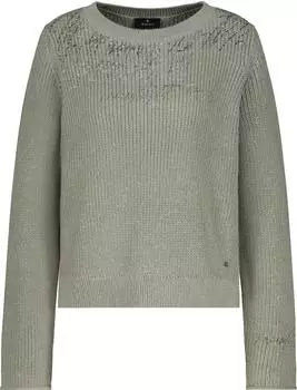 Monari Strickpullover mit Schmuck + Lurex Regular fit Rundhalsausschnitt (809449) sage