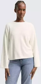 Tom Tailor Denim Pullover mit Rundhals-Ausschnitt normale Passform offwhite/weiß