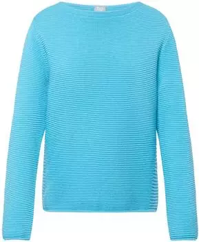 Rabe Strickpullover in Streifen-Ripp-Optik (55-123627) türkis