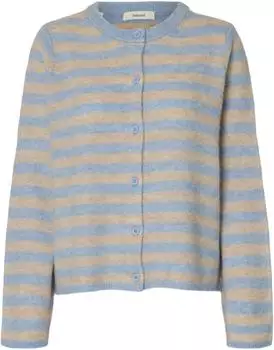 Selected SLFLULU Cardigan sand/hellblau