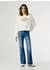 Pepe Jeans Bernis Sweatshirt mit Rundhalsausschnitt, bestickt elfenbein/rot