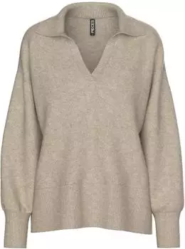 Pieces MALOU Strickpullover Regular Fit beige