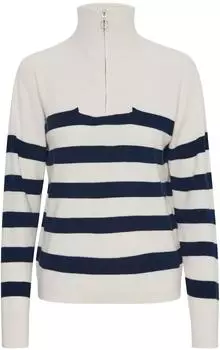 B.Young Bymanina Zipper Stripe Pullover (20813910) navy/weiß