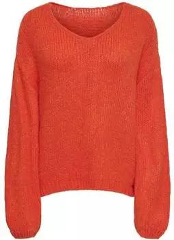 Jacqueline de Yong Dinea Pullover mit lockerer Passform hellorange