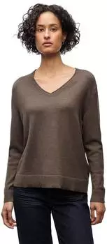 Street One Frauen Kuscheliger V-Neck Pullover in Braun Gr: (A30330516757)