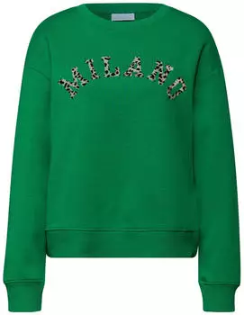 Street One Studio Frauen Loose Fit Sweatshirt in Grün Gr: (F30372927269)