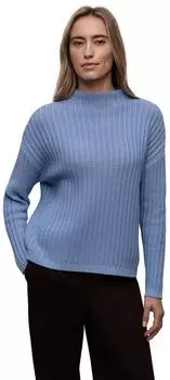 Street One Frauen Turtleneck Strukturpullover in Blau Gr: (A30369917149)