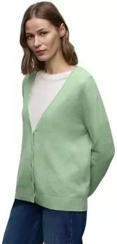Street One Frauen Kuscheliger V-Neck Cardigan in Grün Gr: (A25410817303)