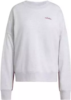 Adidas Seasonal Essentials Colorpop Sweatshirt mit aufgestickter Grafik Light Grey Heather / Active Maroon (KC3997)