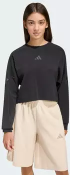 Adidas FUTURE ICONS 3 STRIPES CROPPED SWEATSHIRT Black / Black (KB6904)
