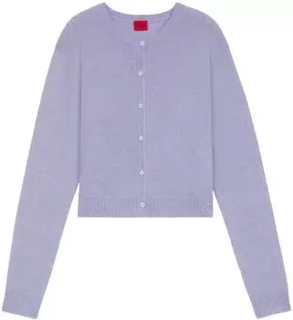 HUGO Geknöpfter Cardigan mit tonaler Logo-Stickerei Style Sfebra 50554068 Lila
