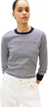 Tommy Hilfiger Jersey Crew Neck Jumper (WW0WW44984) bretton stripe dark night navy
