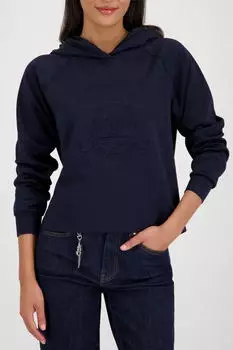 Monari Kapuzensweatshirt Regular Fit mit geprägtem Emblem (88385918) marine