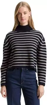 Tom Tailor Denim Strickpullover mit Stehkragen (1049095004) beige/navy