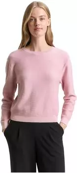Tom Tailor Denim Pullover mit Rundhals-Ausschnitt normale Passform rosa