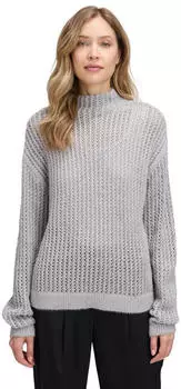 Betty Barclay Strickpullover mit hohem Kragen grau