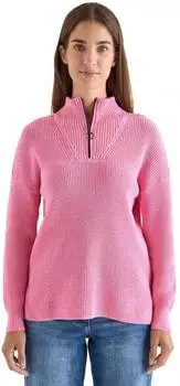 Cecil Mouliné Pullover mit Troyer (B303541) dark blossom melange