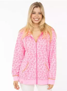 Zwillingsherz Soft Leo Mini-Me Kapuzensweatjacke mit Leo Muster (74380411) rosa