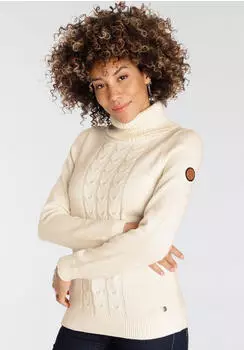 KangaROOS Rollkragenpullover mit Zopf-Strickmuster (11097836) natur melange
