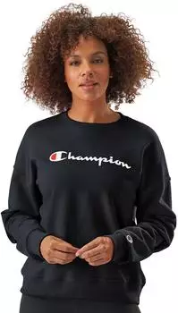 Champion Powerblend Relaxed Crew Screen Print Script Sweatshirt (GF535) schwarz