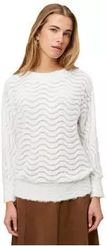 Zero Sweatshirt mit Wellenmuster eggnog
