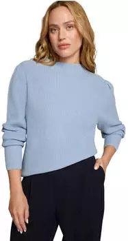 Zero Strickpullover mit Ballonärmeln hellblau