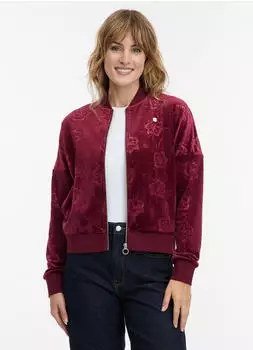 Ragwear Doron Velvet Sweatjacke in Samtoptik (19847335) wine
