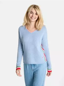 Lieblingsstück MaraL Strickpullover mit V-Ausschnitt, gestickte Details (76921459) skyway