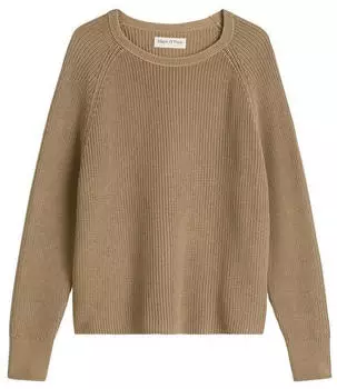 Marc O'Polo Rundhalspullover aus Heavy-Weight-Organic-Cotton soft mocca