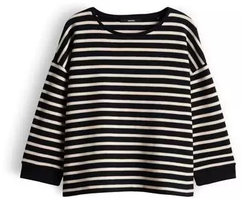 someday. ULENO Loose Sweatshirt in Strickoptik beige/schwarz