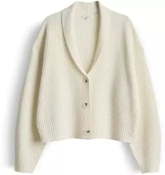 Opus Dusena Strickjacke mit Schalkragen light cotton