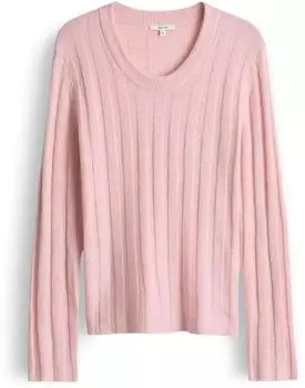 Opus POLMI Slim Rippstrickpullover mit Wollanteil coral blush