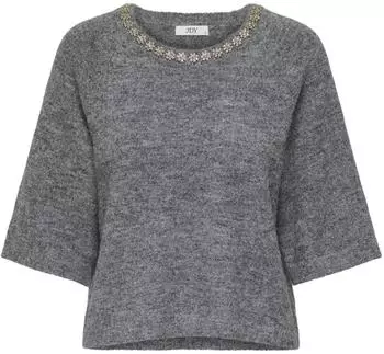Jacqueline de Yong Drop shoulder Strickpullover (15368681) dunkelgrau