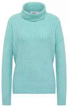 Cecil Rollkragenpullover mit Strick-Muster (B303415) foam blue melange/aqua