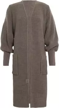 Knit Factory Patty Lange Strickjacke marron