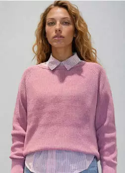 Marc O'Polo Rundhalspullover aus Heavy-Weight-Organic-Cotton (5000014198) pink