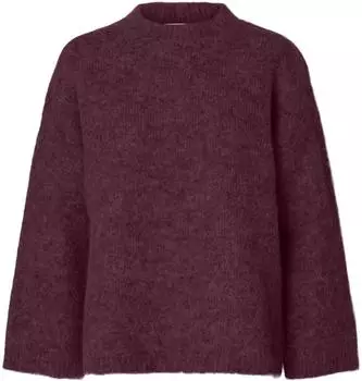 Selected Slfgabriella Ls Strickpullover New O-Neck Noos (16098230) aubergine
