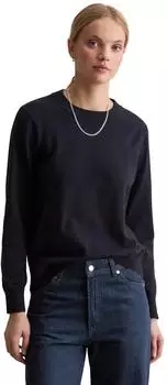 Marc O'Polo Strickpullover aus Soft Cotton Stretch dunkelblau melange