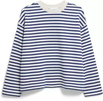 armedangels Frankaa Stripe Pullover grau blau
